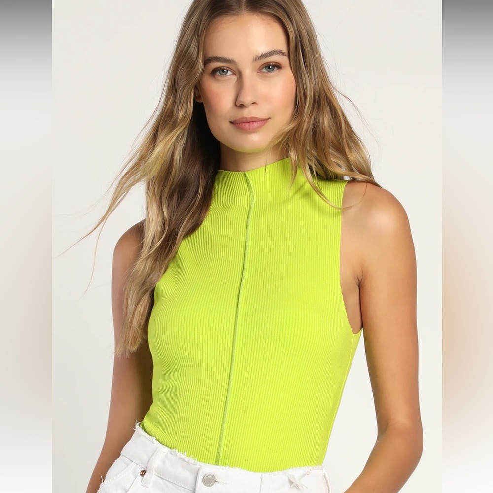 Mock neck ribbed bodysuit